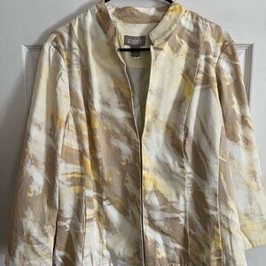 Chico's Women's Abstract Cream and Brown Blazer